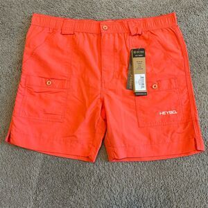 Heybo Men's Cargo Shorts Coral Size L UPF 30 Quick Dry Moisture Wicking